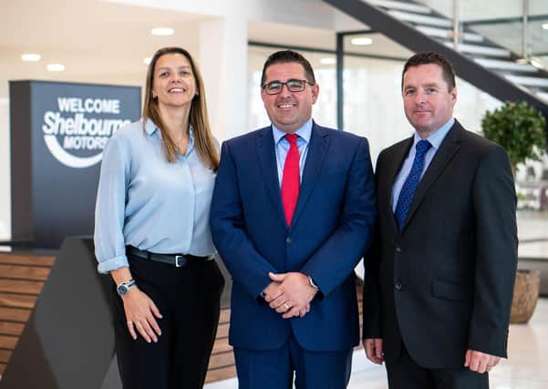 Shelbourne Motors has announced a pre-tax profit of £1.4m in 2019 – an increase on the previous year. The increase in pre-tax profits coincides with the family-owned vehicle retailer celebrating the one-year anniversary of the official opening of its £5m multi-franchise complex in Newry. 

Pictured is Caroline Willis, Financial Director; Paul Ward, Sales Director and Richard Ward, Sales Director.