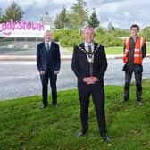 Pictured at the upgraded A29 Roundabout are (Left to Right) Patrick Anderson, Department for Communities, Councillor Cathal Mallaghan, Chair, Mid Ulster District Council, and John Joe Kane, Kane Contracts and Johnny McNeill, Mid Ulster District Council.