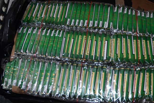 Illicit tobacco seized by HMRC officers.
