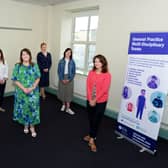 The first five Social Workers have been appointed to local GP Practices (Meadowlands and Clanrye Surgeries, Newry and Dr McNiff and Partners at Banbridge Group Surgery) as part of a new project to transform primary care in the area. From left to right are: Elaine Trainor,  MDT Social Worker, Sharon Campbell, MDT Social Worker, Martina McAloon, MDT Social Work Lead, Fidelma Ruddy, MDT Social Worker, Craigene Wilkinson, MDT Social Worker, Valerie Berry, MDT Social Worker.