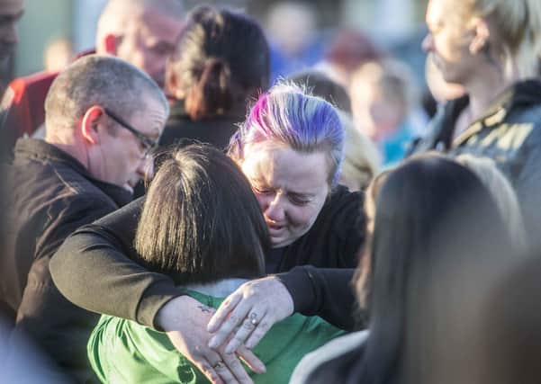01/10/20: Hundreds gather at a vigil for Brooke Reid in Ballymena after a house fire claimed her life on Wedneday