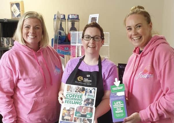 Siobhan Heneghan (Bakesters); Geri Martin (The Chocolate Manor) and Joanne McGIllan (Bakesters) who raised over £400 for MacmillanCancer Care