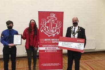 Ross pictured with Grace and Cllr Montgomery.