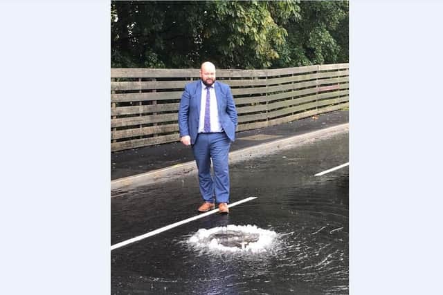 DUP Cllr Mark Baxter who has complained about flooding in Donaghcloney.