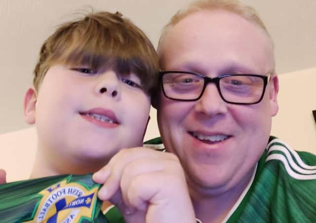 Oliver Steele was allowed to sit up late and watch the game with his dad William
