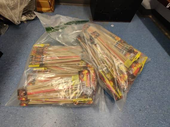 PSNI picture of fireworks seized in Maghera.