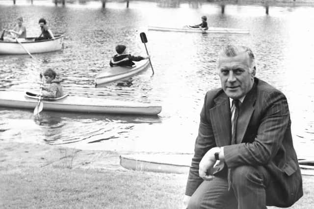 Victoria Park foreman John Nicholl keeping an eye on boaters taking to the water in the park in July 1980. Picture: News Letter archives