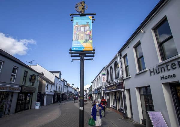 Banner designs created by local artists telling the story of the area and promoting the importance of ‘Shop Eat Enjoy Local are welcoming visitors to Limavady after being selected following a public art competition