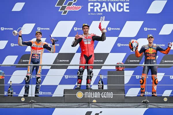 Danilo Petrucci won the French MotoGP from Alex Marquez and Pol Espagaro.