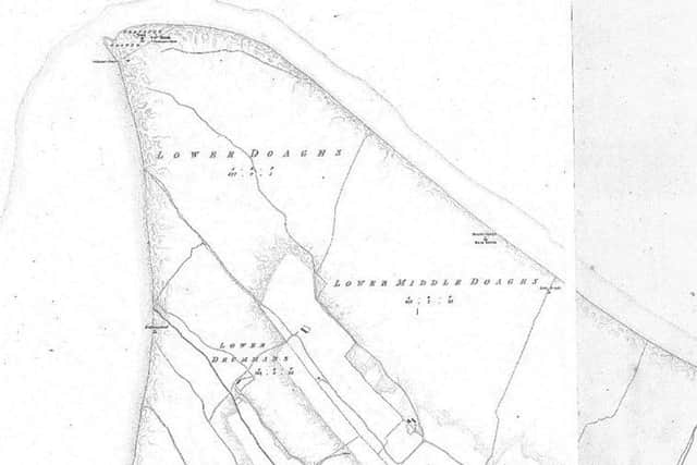First Edition Ordance Survey, Six-inch Historic Map sheet of 1830 indicating the location of the Martello Tower