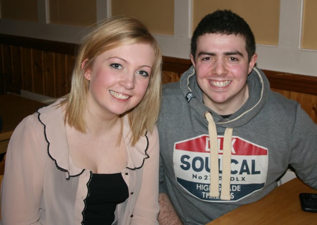 Amy Hanna, Donaghadee YFC, and Andrew Patton, Newtownards YFC, at the Co Down YFC quiz