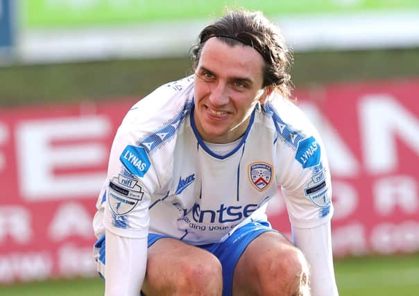 Jamie Glackin during Coleraine's weekend win over Portadown. Pic by Pacemaker.