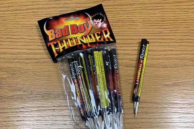 Police image of fireworks seized after incidents in Ballyclare.