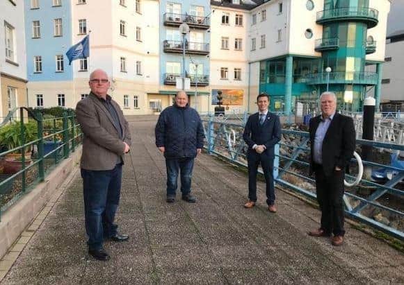 Cllr McDermott pictured with DUP colleagues Ald Billy Ashe, Cllr Gregg McKeen and the Mayor, Cllr Peter Johnston.