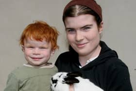 NB5
Alana Armstrong and brother Paul George Armstrong pictured with the rabbit she bought at the monthly Poultry Fair and Home Produce sale at Kildress near Cookstown.