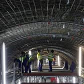 Workers restore the Channel tunnel off Coquelles, northern France in 2008. (AP Photo/Michel Spingler)