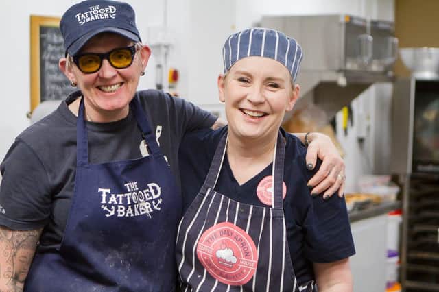 Business partners Cathy Stevenson and Kristina Collins at the Daily  Apron café and bakery in Lisburn. Cathy was recently named a World Bread Hero in the annual World Bread Awards