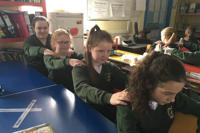 Primary 7 pupils have been learning new massage strokes every week.