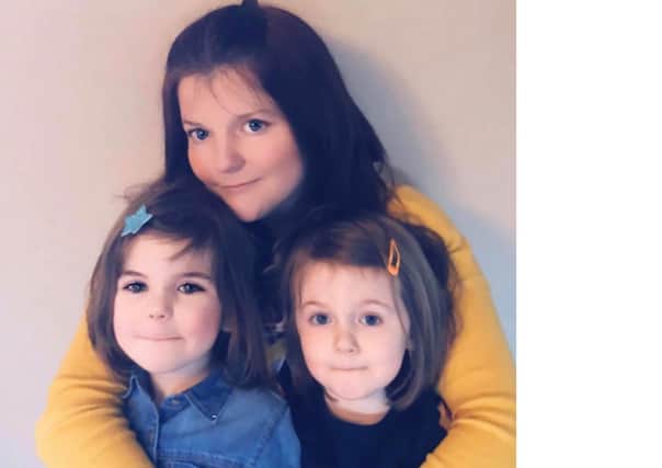 Claire Smyth and her two daughters Hannah (5) and Bethany (3) who were involved in a tragic quad bike accident at their home in Ballycastle in May. Photo: Pacemaker.