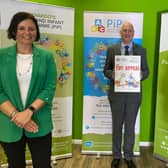 Chamber President, Garry MacDonald and Chamber Ambassador, Denise Watson launch the annual Toy Appeal with Roberta Marshall from Barnardos NI