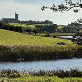 The view from Inch Abbey, Downpatrick, Co Down, over the Quoile River to St Patrick’s Cathedral. Picture: Darryl Armitage