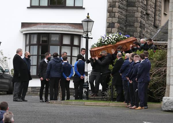 The funeral of Tony Doherty takes place at St Patrick's, Banbridge. He was the third member of his family to die from the virus within the space of two weeks.
 His mother Angela Doherty and father Owen Doherty, who lived in Belfast, passed away within three days of each other.

Photo by Matt Mackey / Press Eye.