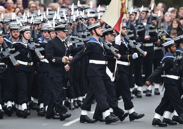 Sailors attending a service to mark the centenary of the Battle of Jutland at St Magnus Cathedral in Kirkwall, Orkney, in May 2016. Picture: Jeff J Mitchell/PA Wire