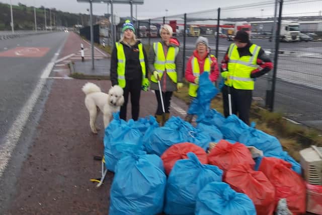 A litter pick was carried out in Larne.