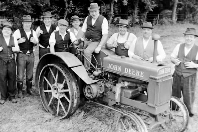 Left to right, Tom McMaster, Ian Boyce, George Workman, William J Clyde, Lyle Reid, Alan McMaster, Ken Workman, Bert Linton and Bertie Patterson pictured at the Garvagh YFC 50th anniversary show. Thanks to Davy Torrens for sending in the details. Picture from July 1988