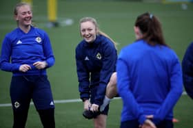 Northern Ireland's Lauren Wade pictured during Tuesday's training session at Seaview, Belfast, ahead of Fridays Women's Euro 2021 Qualifier against Belarus. Photo by William Cherry/Presseye