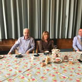 Mayor of Derry City and Strabane District Council, Councillor Brian Tierney, with parents Brian and Mary at last month’s Positive Ageing Month Virtual Tea Dance in the Guildhall.