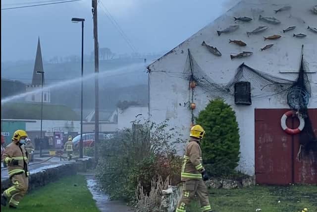 Anybody with information regarding the Glenarm fire is asked to contact the PSNI.