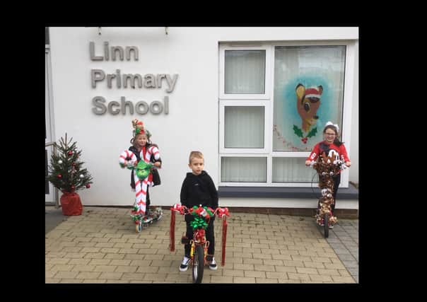 Pupils at Linn PS took part in a festive 'Bling your bike' day as part of an active travel initiative.