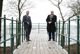 Minister Edwin Poots  and Mayor Cllr Jim Montgomery.