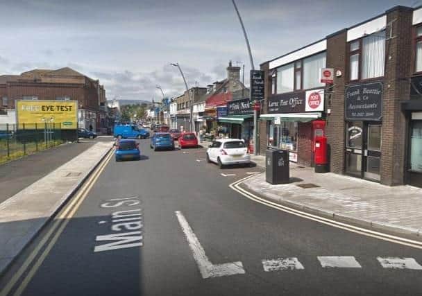 The vehicle was stolen in the Main Street area of the town, close to Larne Post Office. Pic by Google.