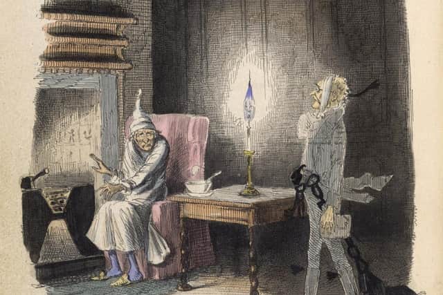 A depiction of Charles Dicken's A Christmas Carol