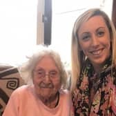 Gladys Anderson with Upper Bann MP Carla Lockhart