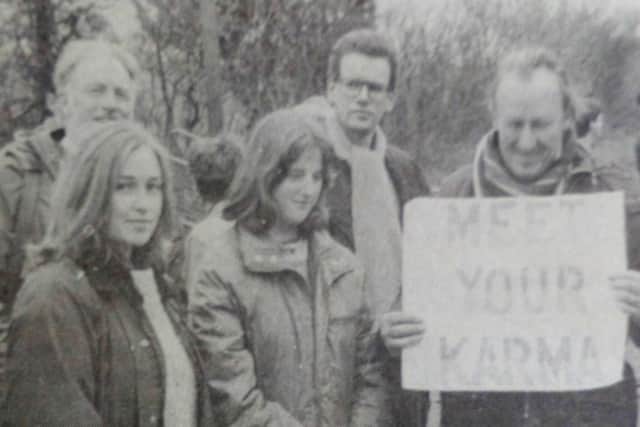 Animal Rights protestors who maintained a peaceful protest at the Hare Coursing meeting at Crebilly. 1989