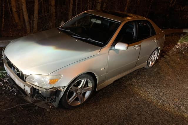 The car was involved in a collision in the Greencastle area.