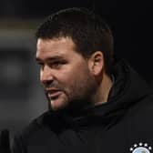 Linfield boss David Healy at Mourneview Park for the game against Glenavon. Pic by Pacemaker.