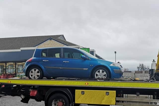 The vehicle was seized in Larne on January 11.