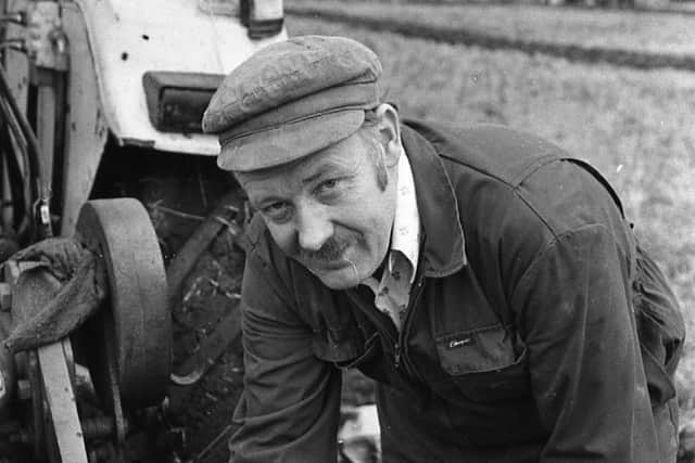 Fine tuning: Richard Park works on his plough during the Drummaul Ploughing Society's annual event at Gracehill, Co Antrim, in December 1988. Picture: Farming Life archives