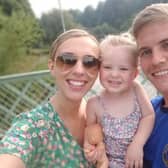 Joshua Daniels with fiancée, Hannah, and daughter Zahra.