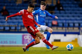 Ben Guy helping Portadown to victory over Glenavon on his sole Irish League appearance this season. Pic by Pacemaker.