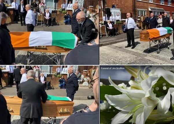 Images circulated online of the Jim Scullion funeral
