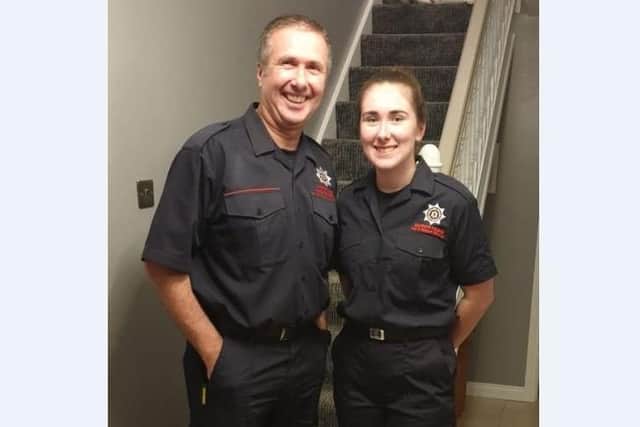 Firefighters Phil and Chloe Wilson.