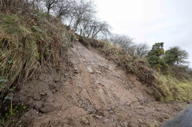The landslide near Cushendall. Pic Steven McAuley/McAuley Multimedia