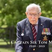 Captain Sir Tom Moore passed away on February 2. Pic supplied by Mid and East Antrim Council.