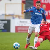 Andy Waterworth up against Portadown at Shamrock Park in November. Pic by PressEye Ltd.