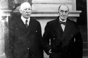 Leaders of unionism, Sir James Craig and Sir Edward Carson.  In a letter to the widow of Mr William Waring, the caretaker of the Clifton Street Orange Hall, who had been killed by a Sinn Feiner in February 1922 the private secretary to the Prime Minister of Northern Ireland, Sir James Craig, wrote: “Dear Mrs Waring – The Prime Minister of Northern Ireland wishes me to convey to you his deepest sympathy in your terrible loss. He is inexpressibly shocked and distressed at the treacherous death of your dear husband at the hands of brutal assassins.”